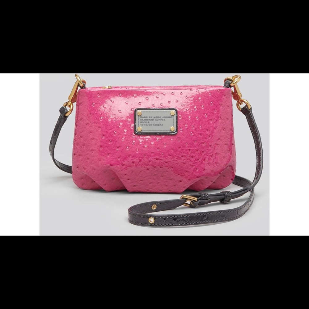 Marc by Marc Jacobs Hot Pink Crossbody with Dark Brown Strap